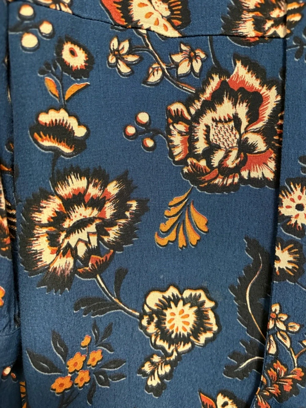 Anthropologie- Sanctuary Blue Floral V-Neck Mini Dress - Picture 6 of 10